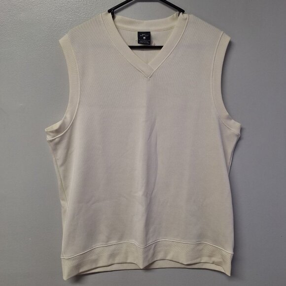 Nike Dri Fit Pullover Vest Off White Mens Large Gold Preppy Club - Picture 9 of 9